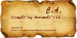 Czagány Annamária névjegykártya