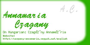 annamaria czagany business card
